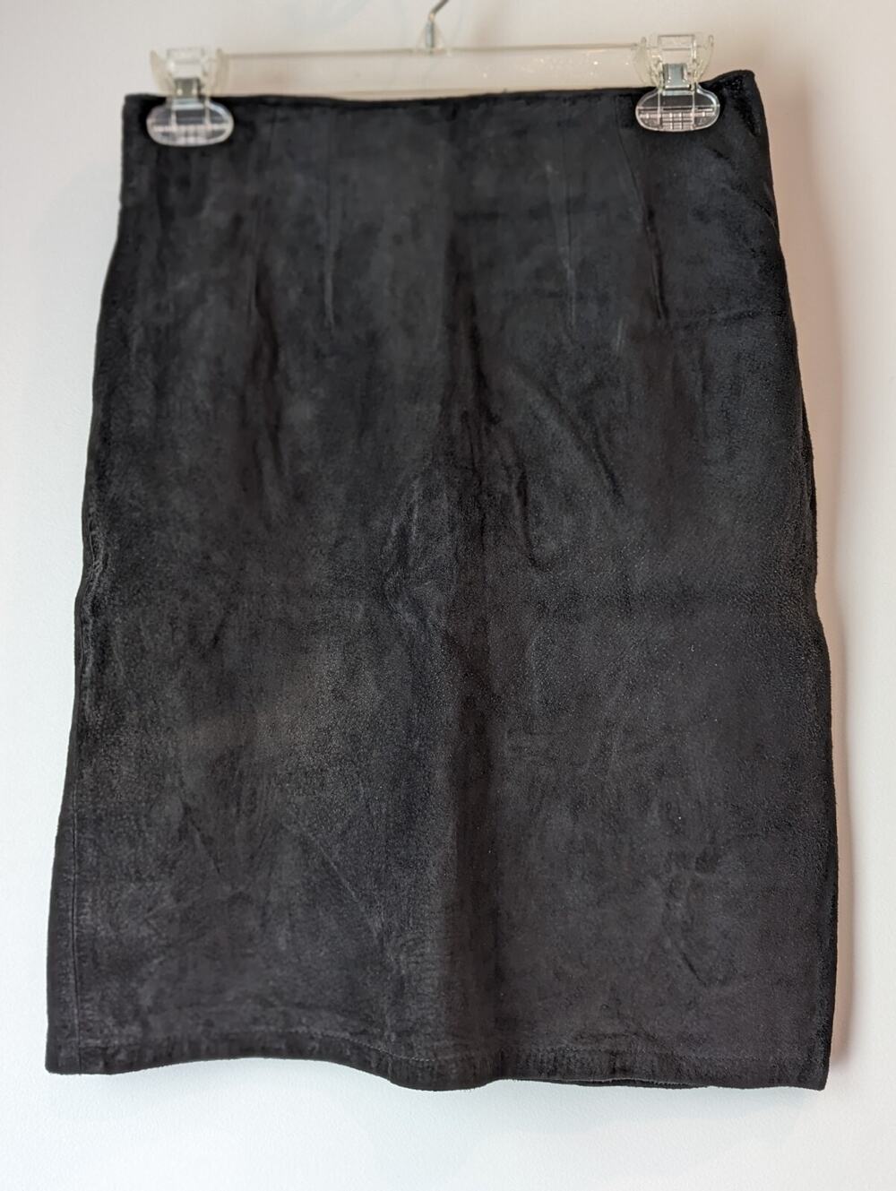 Cedar's Black Suede Mini/Short Skirt Lined Size 8/10 Club wear Festive